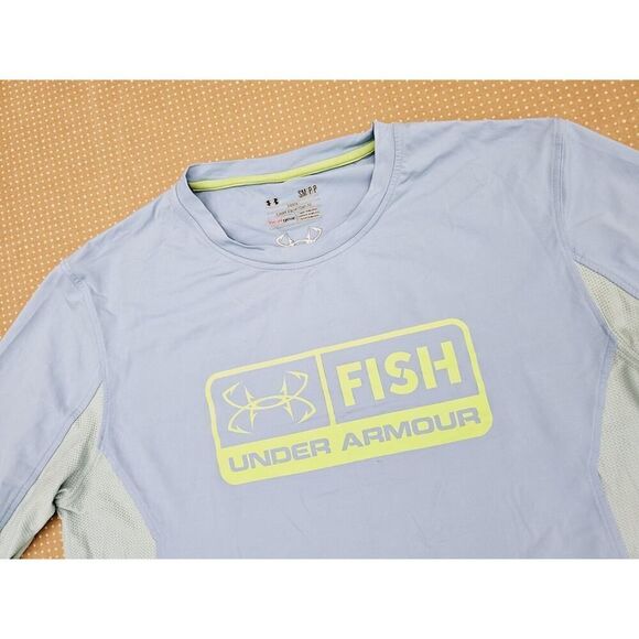 UNDER ARMOUR ISO CHILL HEATGEAR LOOSE FISHING SHIRT MENS Small Blue - Picture 5 of 12